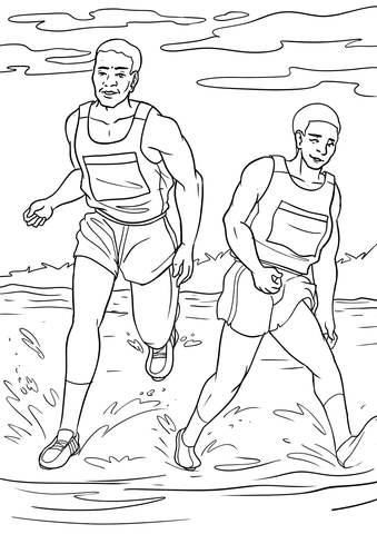 Outdoor Runners Coloring Page